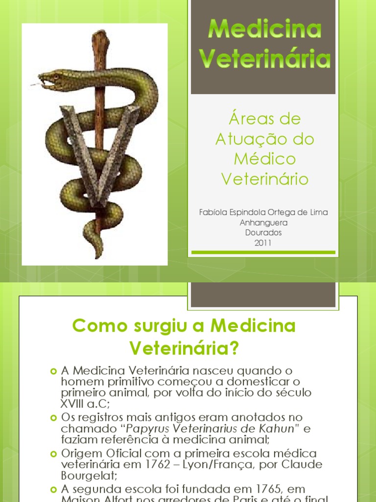 Áreas de Atuação Do Médico Veterinário | PDF | Medicina Veterinária ...