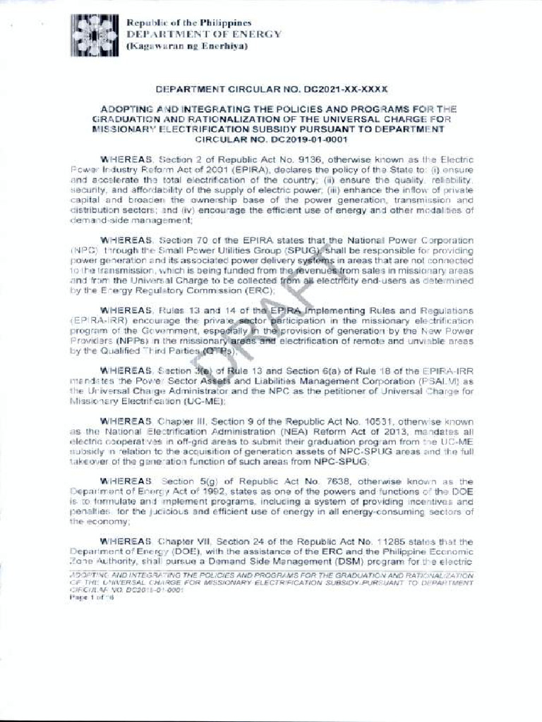 Annex 4 - Draft Department Circular | PDF