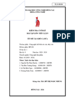 Trường Đại Học Công Nghệ Đồng Nai Khoa Công Nghệ: Kiểm Tra Cuối Kỳ Bài Tập Lớn/ Tiểu Lụân