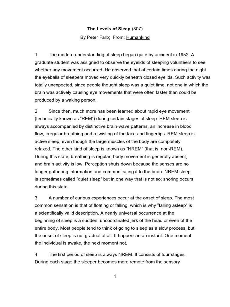 Understanding Sleep: REM vs. NREM | PDF | Sleep | Rapid Eye Movement Sleep