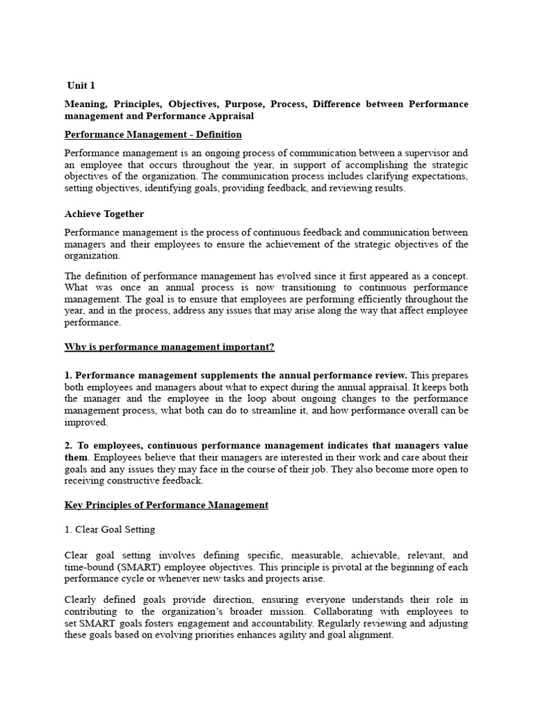 Performance Management Principles Explained | PDF | Performance ...