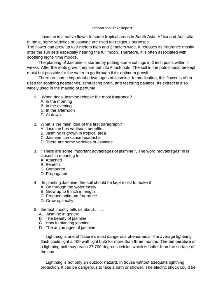 Latihan soal text report kelas 9 2024 download free pdf lightning