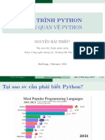 Lập Trình Python Tổng Quan Về Python: Nguyễn Hải Triều