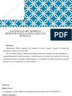 FALÊNCIAS DO MODELO BUROCRÁTICO A NOVA GESTÃO PÚBLICA