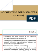 Chapter 1 Accounting For Managers