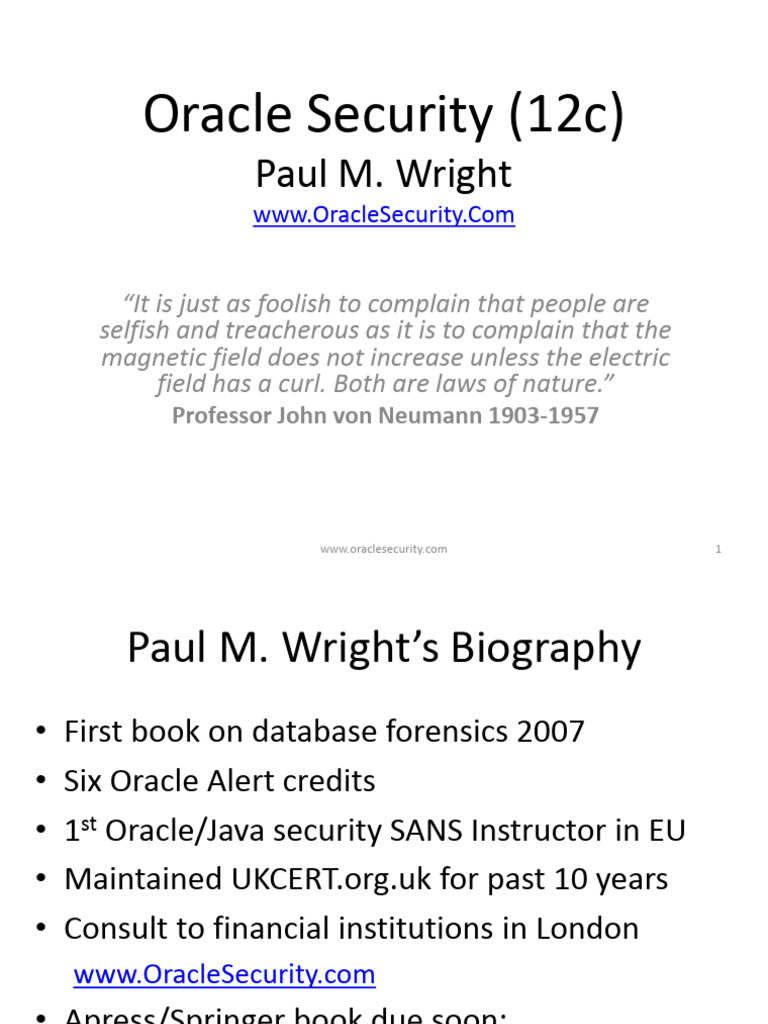 Oracle 12c Security Insights and Defenses | PDF | Password | Superuser