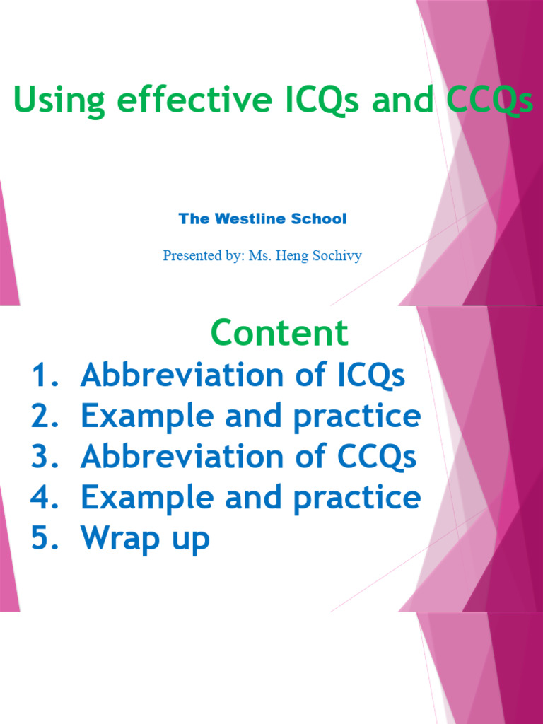 Effective ICQs and CCQs in Teaching | PDF