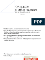 Oaelec5: Medical Office Procedure: (For The Medical Secretary)
