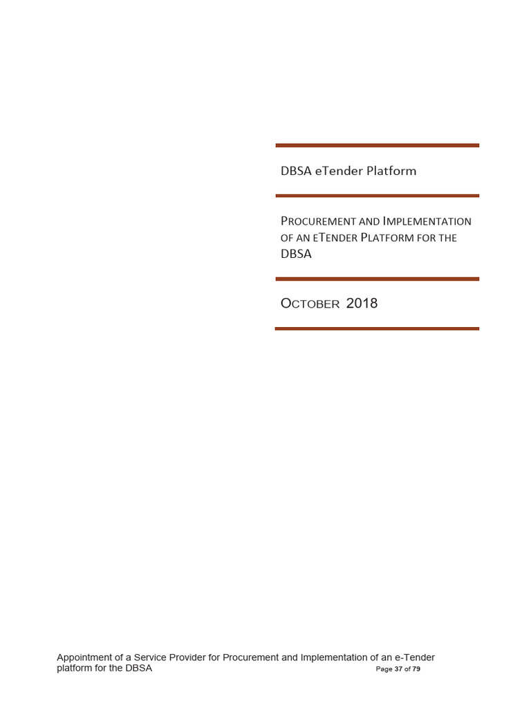 DBSA Technical Spec | PDF | Procurement | Microsoft Azure
