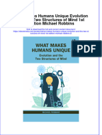 What Makes Humans Unique Evolution and The Two Structures of Mind 1St Edition Michael Robbins 2 Online Ebook Texxtbook Full Chapter PDF
