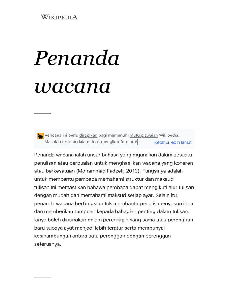 Penanda Wacana dalam Penulisan | PDF | Karier & Perkembangan