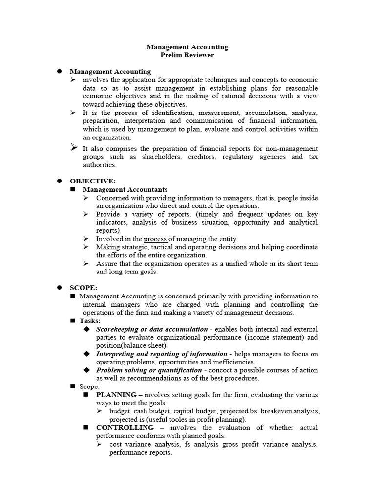 MS Reviewer | Download Free PDF | Accounting | Management Accounting