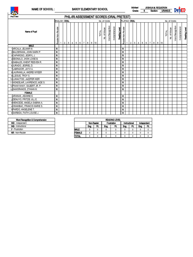 Phil iri class reading profile pdf cognition educational psychology