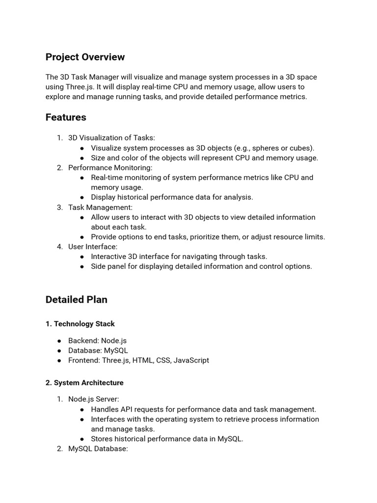3d interactive task manager and performance monitor pdf 3 d