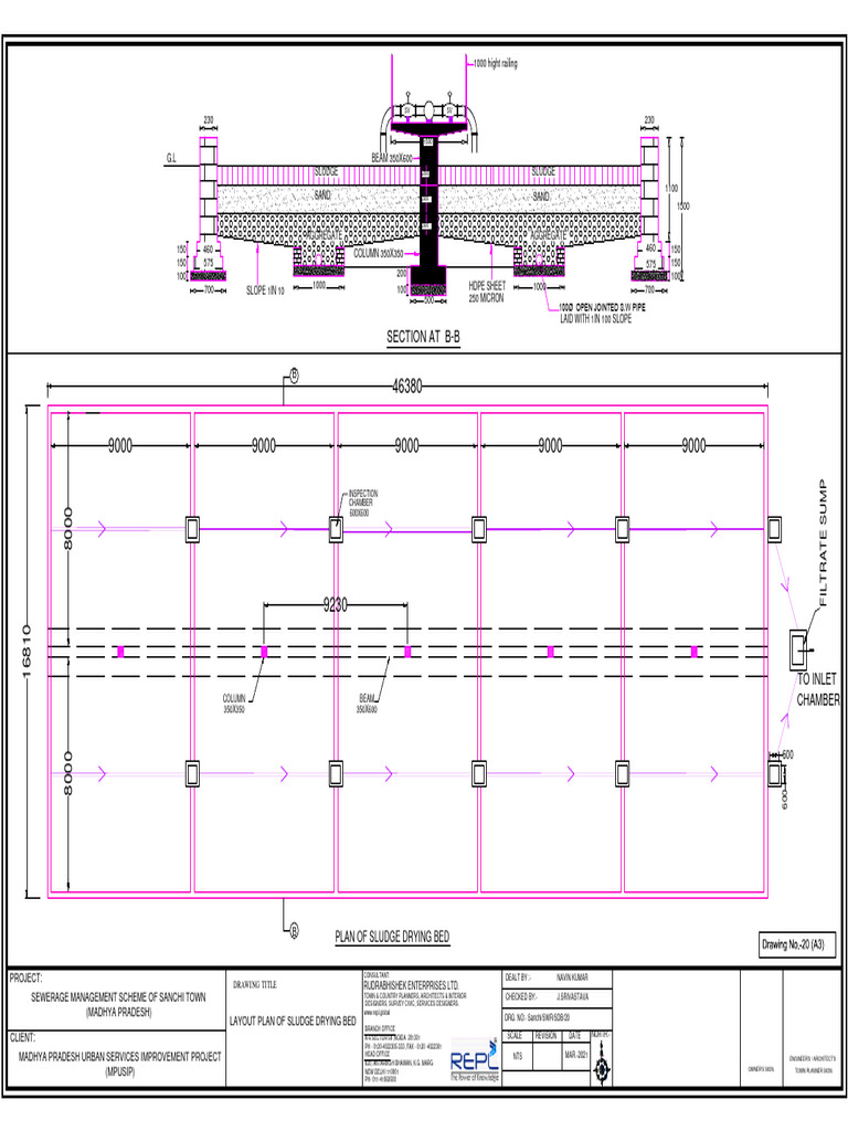Layout Plan of Sludge Drying Bed | PDF