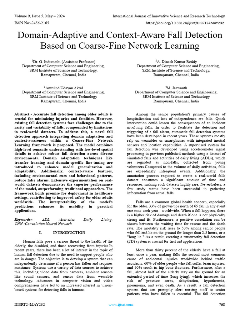 Context-Aware Fall Detection System | PDF | Deep Learning | Computer Vision