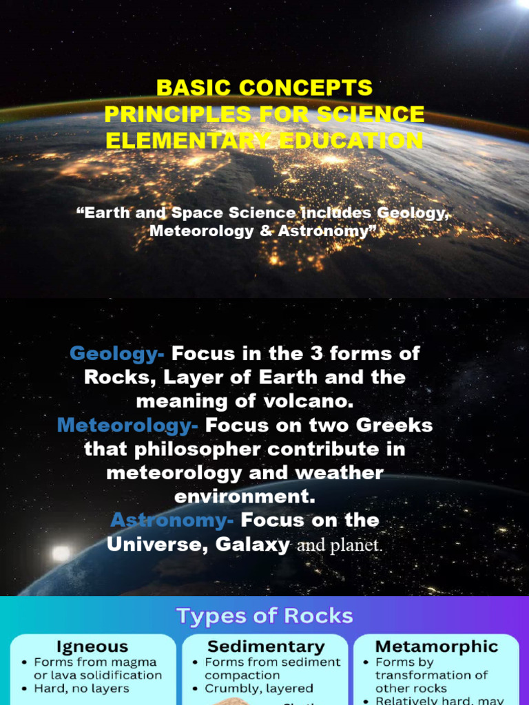 Basic Concept Principles For Science Elementary Education | PDF | Rock ...