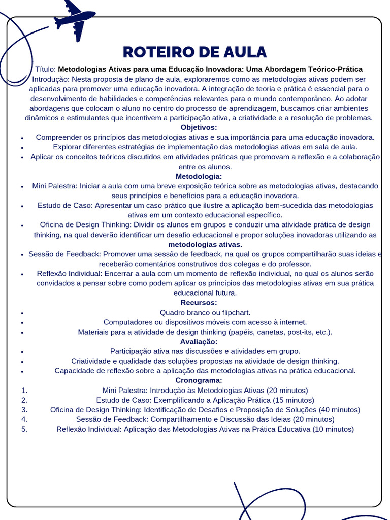 Roteiro De Viagem Simples Básico Azul Branco Organização Documento A4