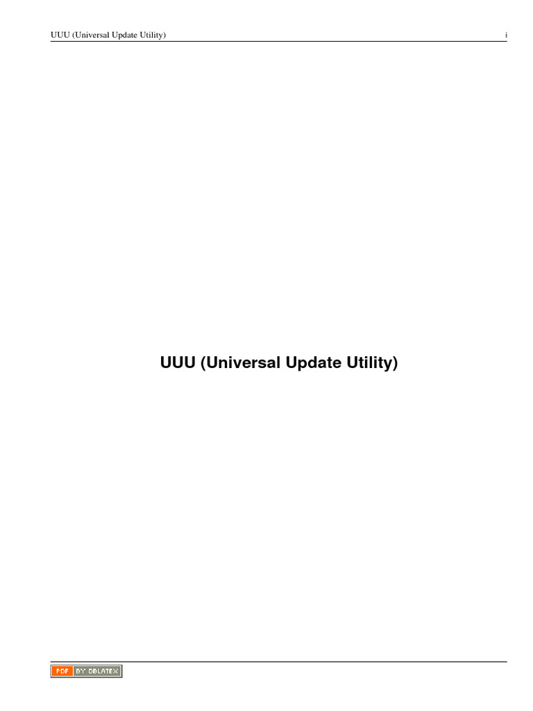 UUU Utility Commands and Manual | PDF | Booting | Operating System Families