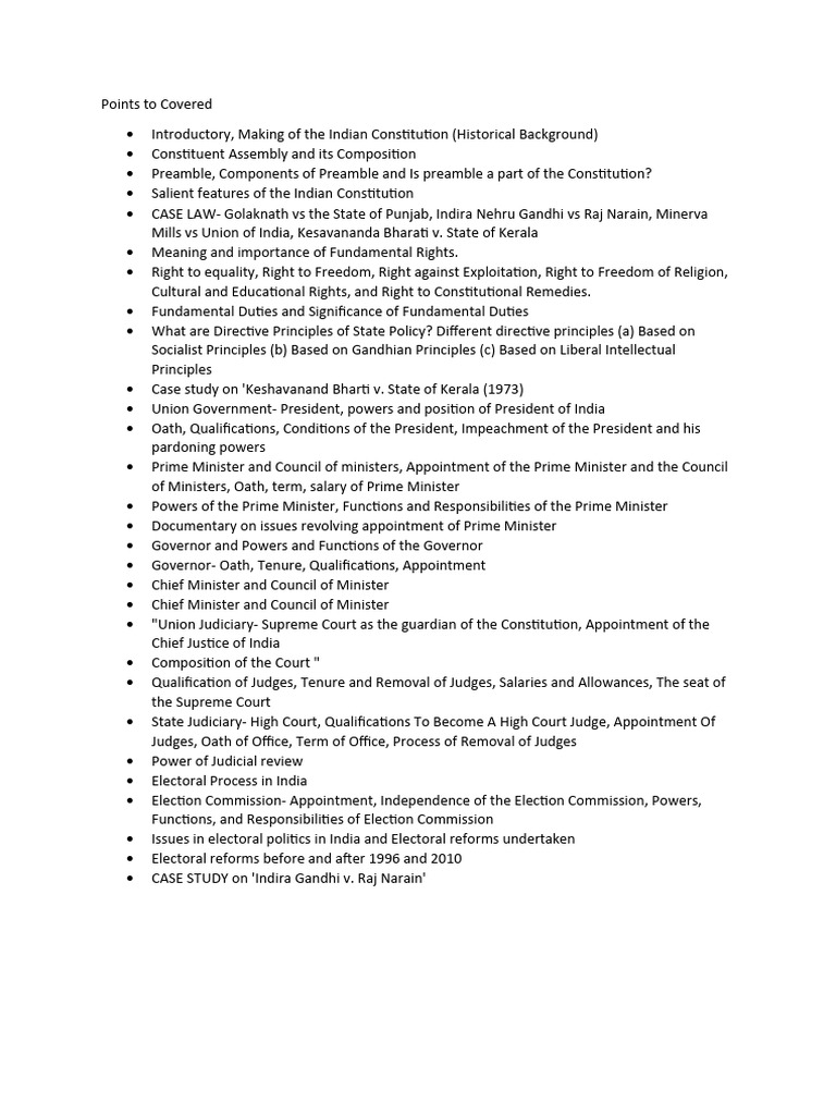 SEM 2 INDIAN CONSTITUTION SYLLABUS | PDF | Supreme Court Of India ...