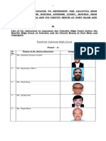 Panel For Calcutta High Court: Sl. No. Names of Ld. Senior Advocates Image of Advocates