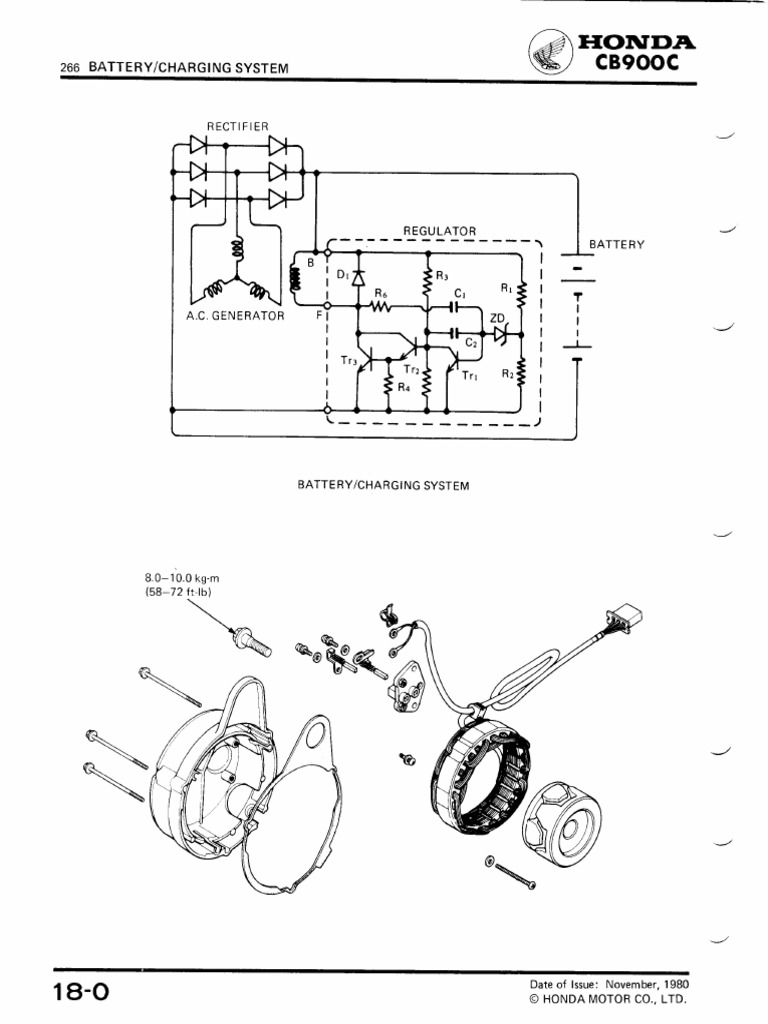 Honda 1980 - 82 CB900F Service Manual Chapter 18 Battery Charging | PDF