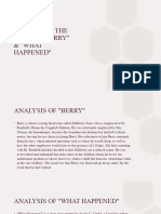 Presentation On Berry and What Happened Summary Analysis