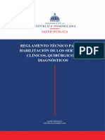 Reglamento Técnico para La Habilitación de Los Servicios de Clínicos, Quirúrgicos y Diagnósticos 2024