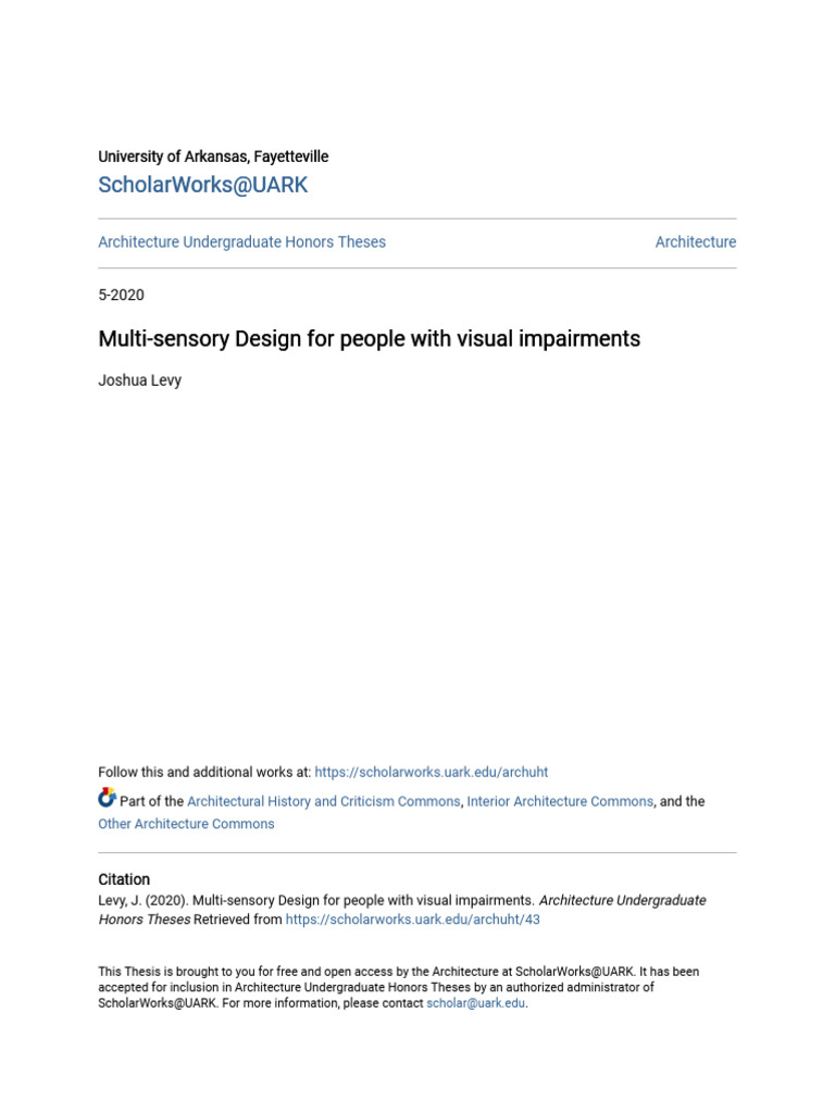 Multi-Sensory Design For People With Visual Impairments | PDF | Visual ...