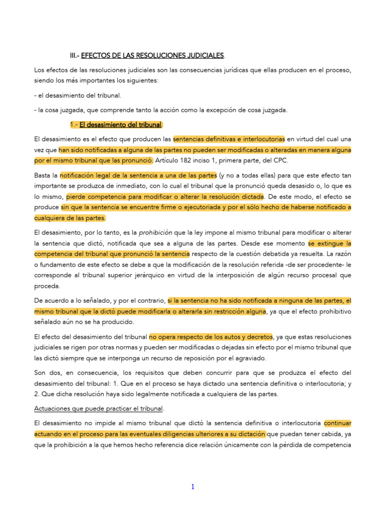 Efectos de Las Resoluciones Judiciales | PDF | Res Judicata | Sentencia