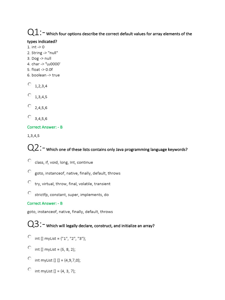 Core java basic assesment 1 solution pdf boolean data type