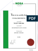 This Is To Certify That: F B Bauristhene