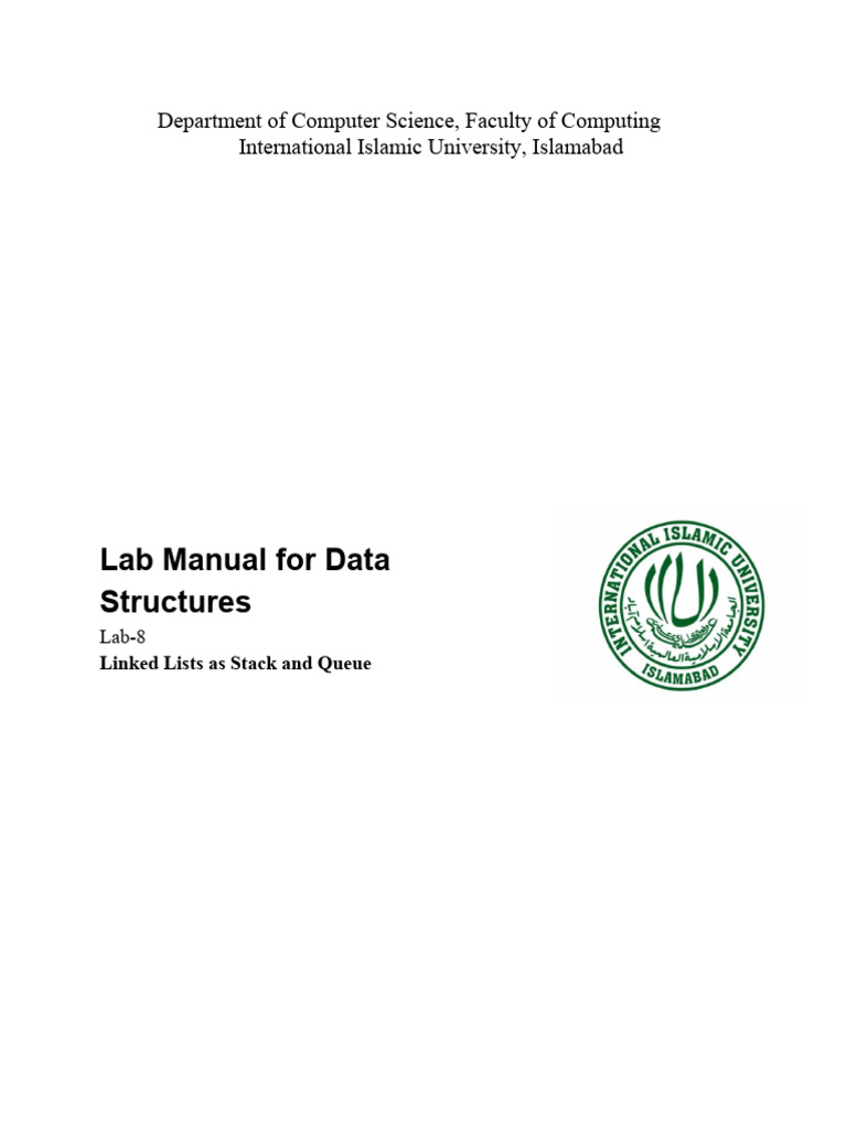 DS Lab 8 - Linked List Implementation As Stack and Queue | PDF | Queue ...