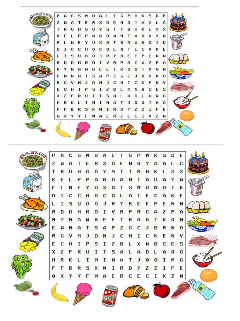 Food Wordsearch Pdf