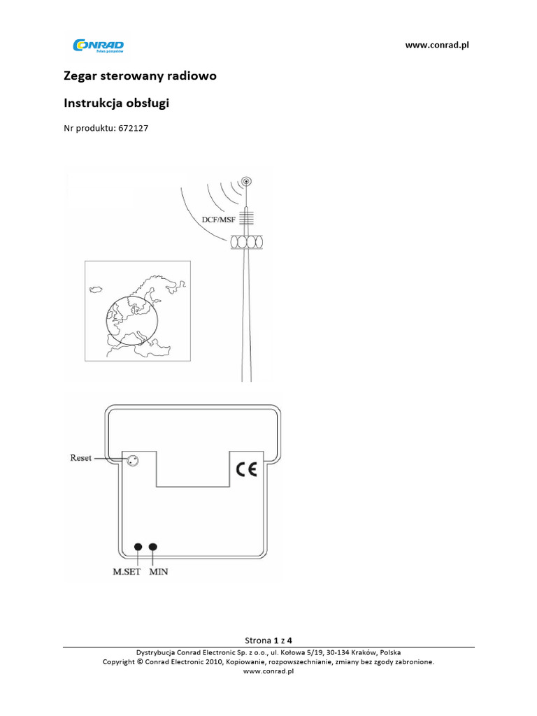 Instrukcja Obslugi 672127 Zegar Scienny Eurotime 53692 05 Sterowany ...