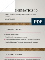Mathematics 10 Geometric Sequence