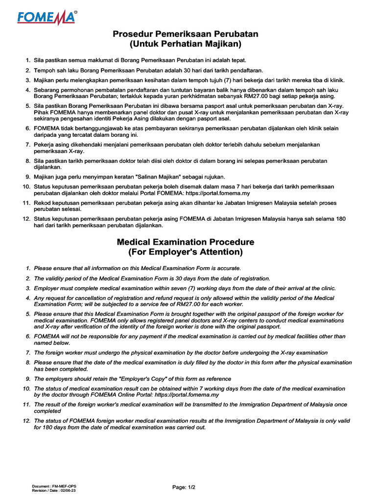 FOMEMA Medical Examination Guidelines | PDF | Physical Examination ...