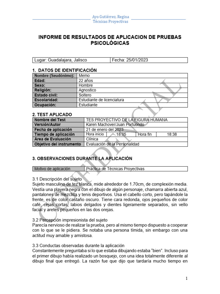 INFORME RESULTADOS memo PDF Depresión (estado de ánimo) Masculinidad