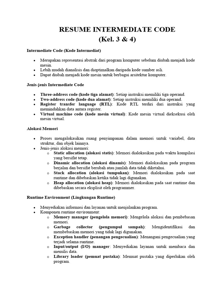 Konsep Intermediate Code dalam Komputer | PDF | Komputer