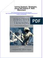 Download full ebook of Effective Training Systems Strategies And Practices 6Th Edition P Nick Blanchard online pdf all chapter docx 