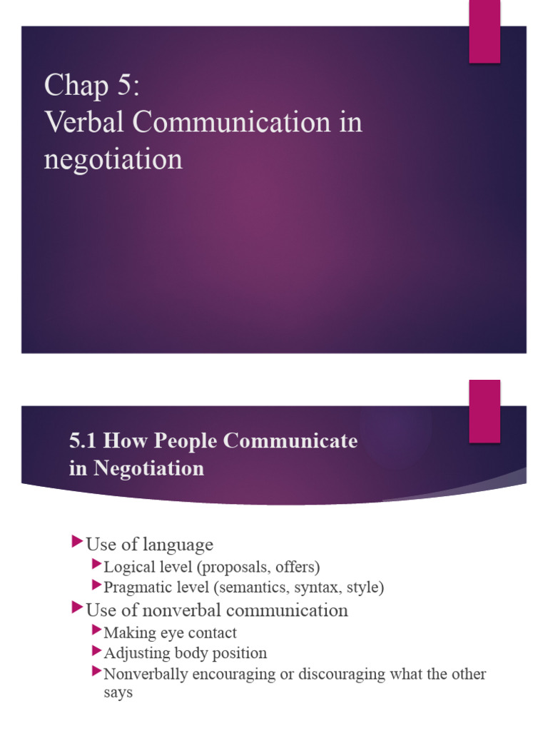 Chap5 Comm During Nego (Ok) | PDF | Communication | Nonverbal Communication