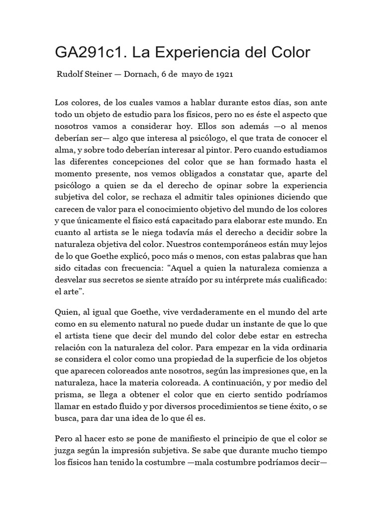 El Color del Alma según Steiner | PDF | Color | Alma