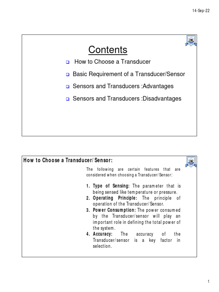 Sensors and Transducers Unit 1_ Advantages and Disadvantages of
