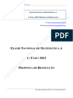Proposta de Resolução Do Exame Nacional de Matemática A - 1. Fase de 2023
