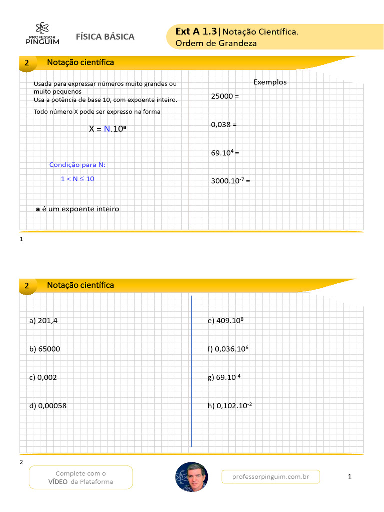 Notação Científica e Ordem de Grandeza | PDF | Exponenciação | Matemática