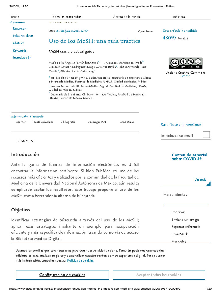 Uso de Los MeSH - Una Guía Práctica - Investigación en Educación Médica ...