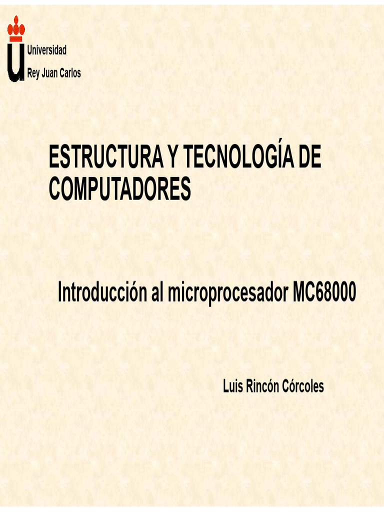 Introducción al microprocesador MC68000 | PDF | Poco | Unidad Central ...