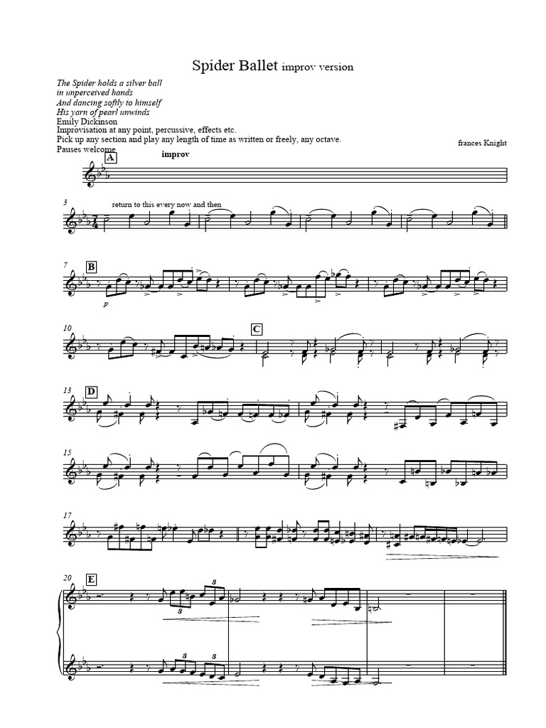 Spider Ballet: Musical Improv | PDF | Performing Arts | Entertainment