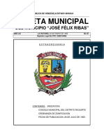Ordenanza de Zonificación Del Municipio José Félix Ribas Del Estado Aragua (Reedición) - Gaceta Municipal Extraordinaria #35 (24-01-1995)