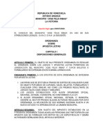 Ordenanza Sobre Apuestas Lícitas Del Municipio José Félix Ribas Del Estado Aragua. Gaceta Municipal # (25-11-1993)
